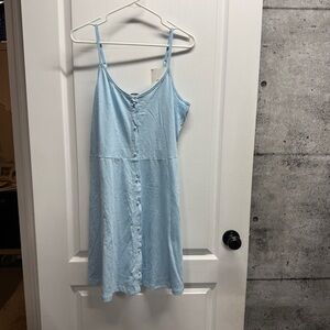 Vero Moda Pale Blue Button-Front Tank Dress